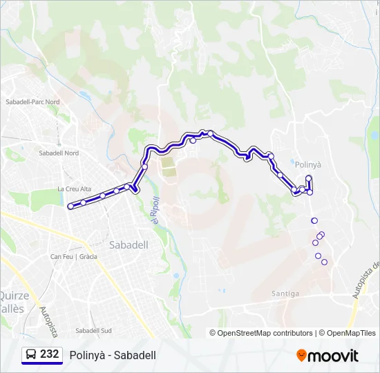 232 Bus Line Map