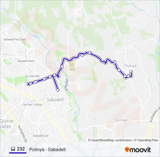 232 Bus Line Map