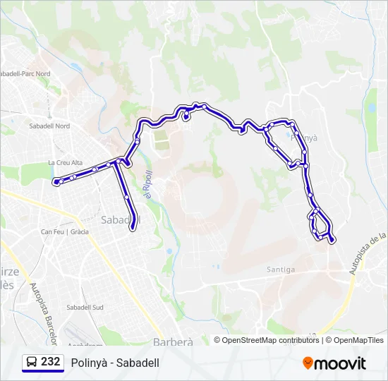 232 Bus Line Map