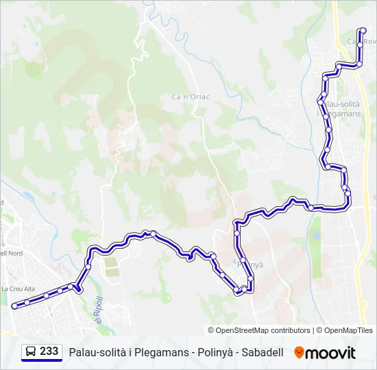 233 Bus Line Map