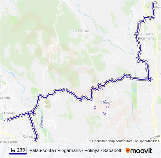 233 Bus Line Map