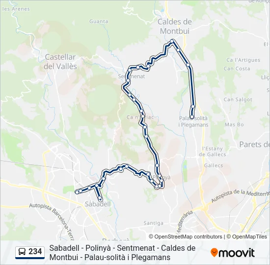 234 Bus Line Map
