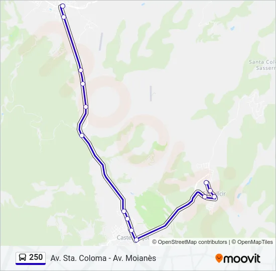 250 Bus Line Map