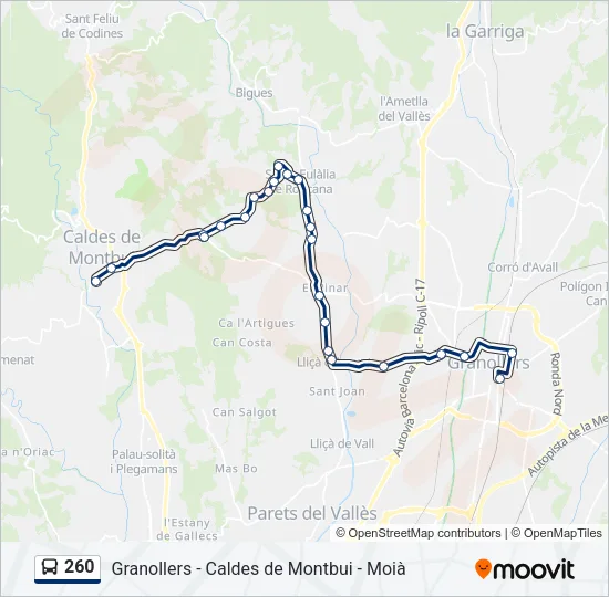 260 Bus Line Map