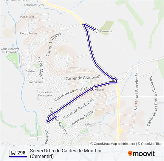 298 Bus Line Map