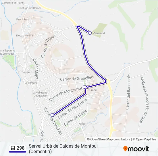 298 Bus Line Map