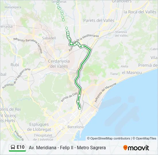 E10 Bus Line Map