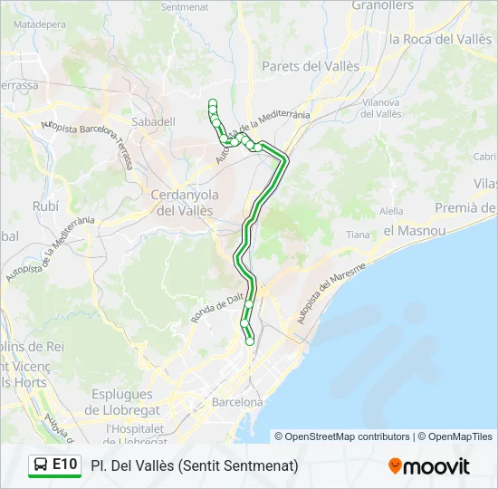 E10 Bus Line Map