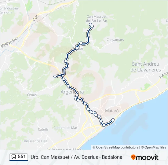 551  Mapa de línia