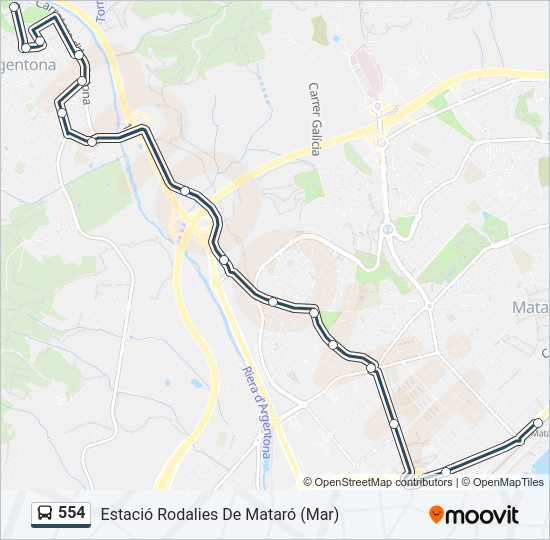 554 Bus Line Map