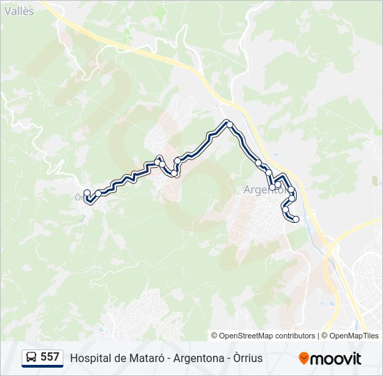Mapa de 557 de autobús