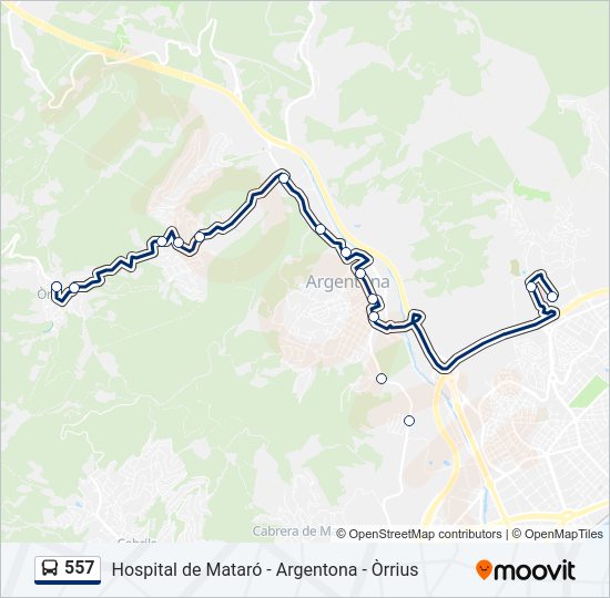 557 Bus Line Map