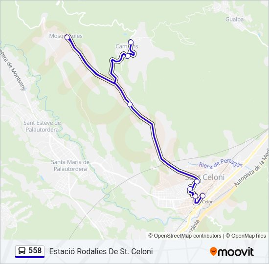 Mapa de 558 de autobús