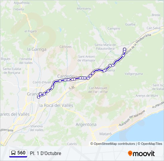 560 Bus Line Map