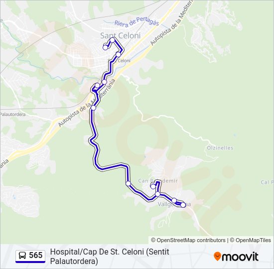 565 Bus Line Map