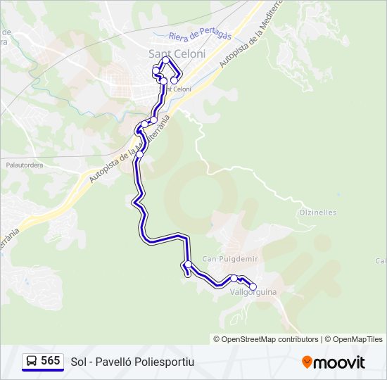 565 Bus Line Map