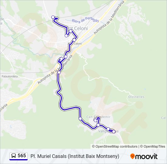 565 Bus Line Map