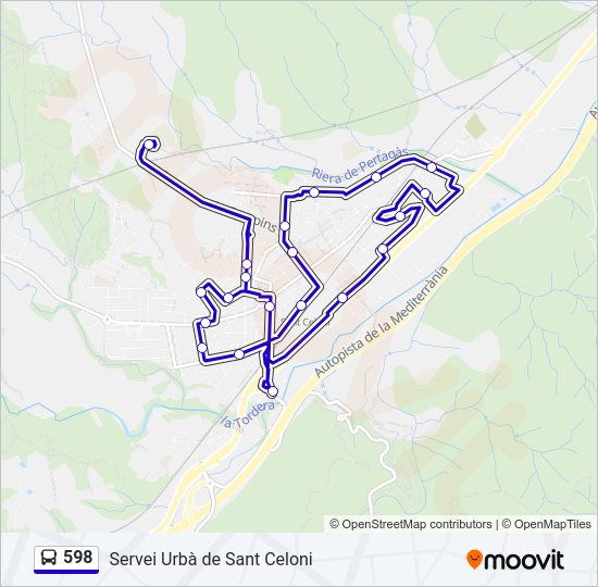 598 Bus Line Map