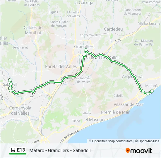 E13  Mapa de línia