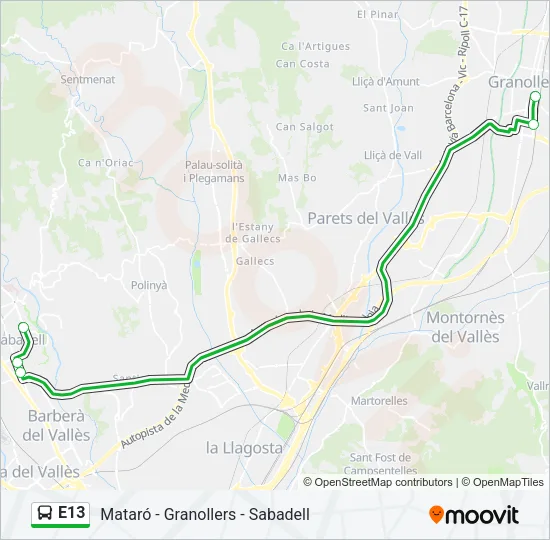 E13  Mapa de línia