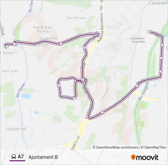 A7 Bus Line Map