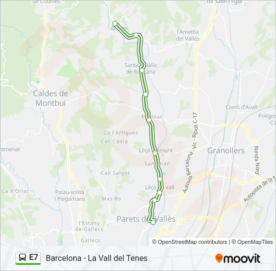 E7 Bus Line Map