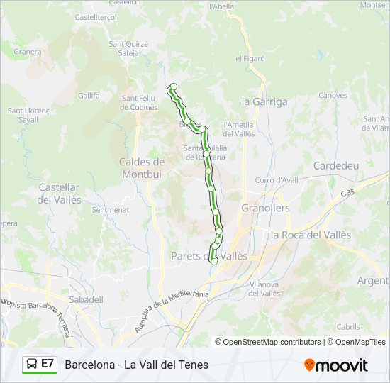 E7 Bus Line Map