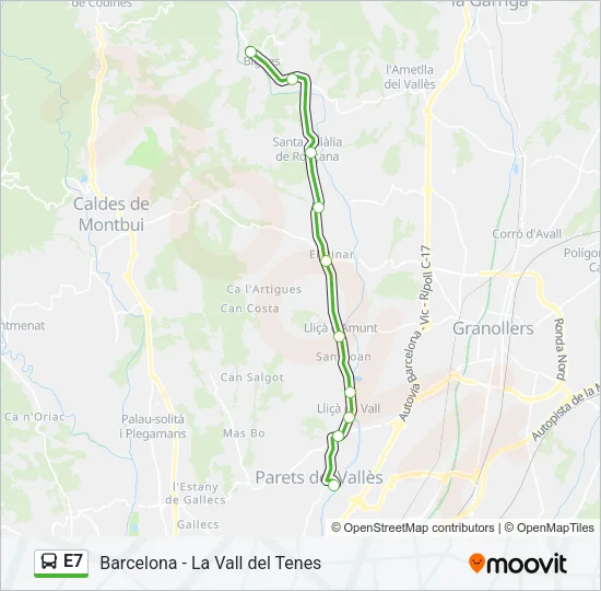 E7 bus Mapa de línia