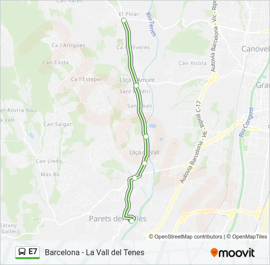 E7 Bus Line Map