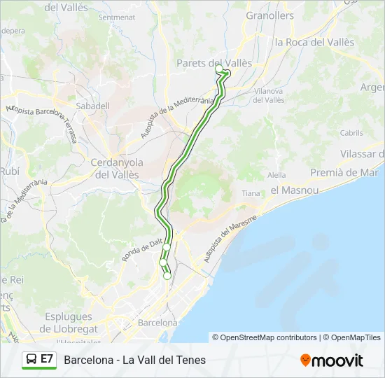 E7 Bus Line Map