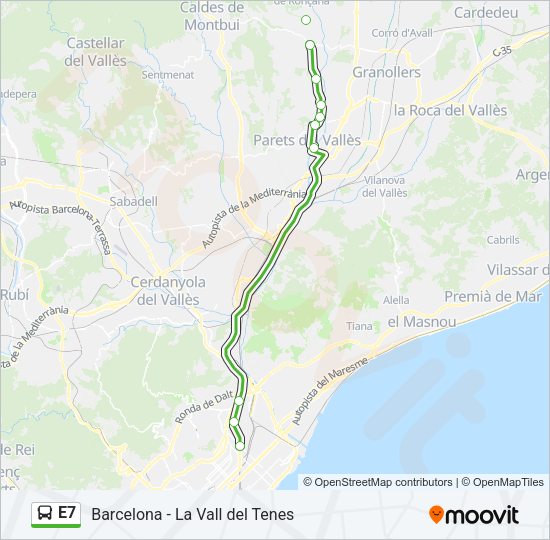 E7 Bus Line Map