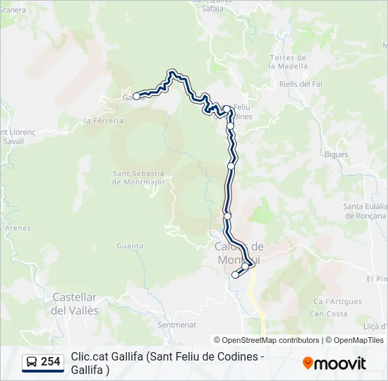 254 Bus Line Map