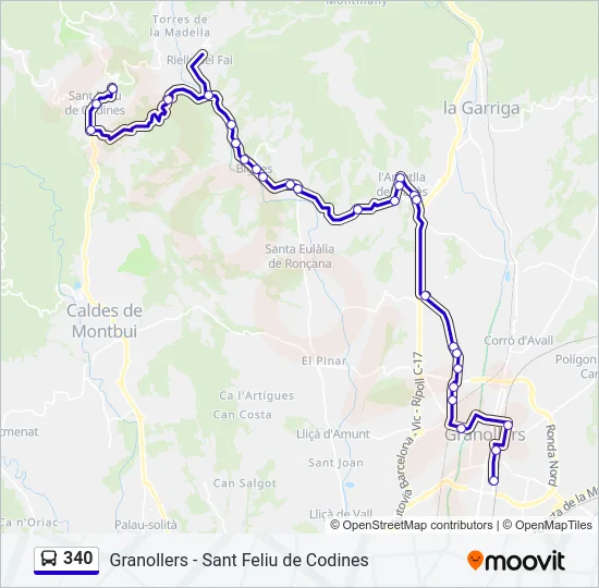 340 Bus Line Map