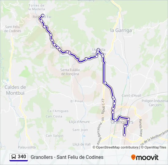 340 Bus Line Map