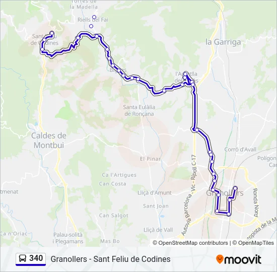 340 Bus Line Map