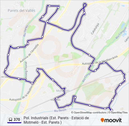 Mapa de 370 de autobús