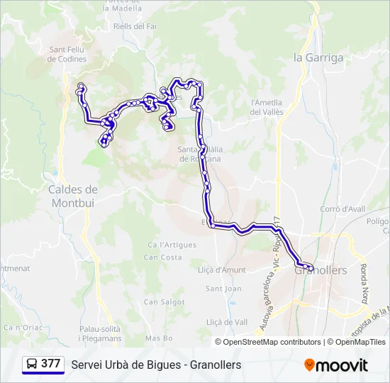 377 Bus Line Map
