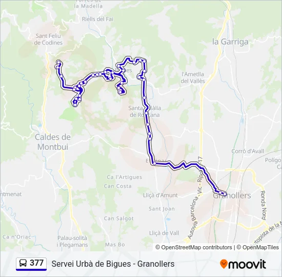 377 Bus Line Map