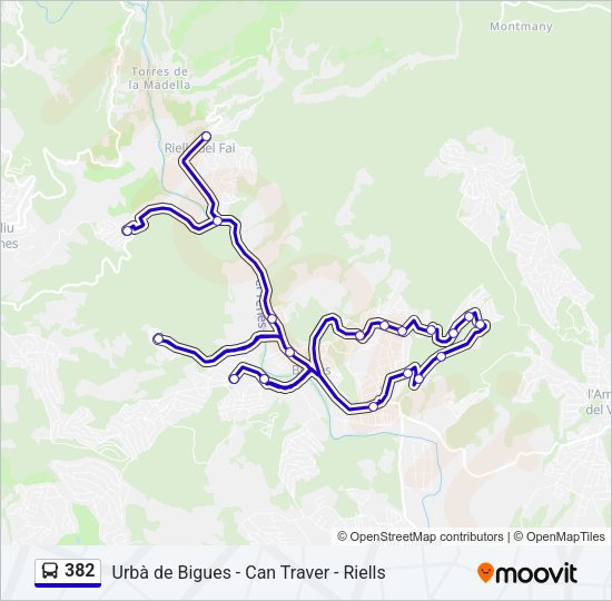 Mapa de 382 de autobús