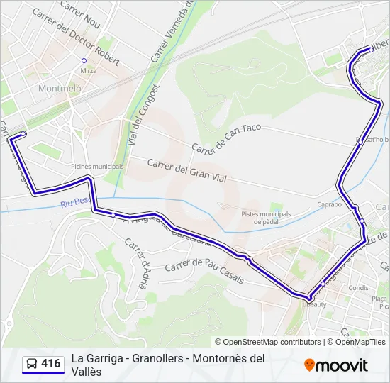 416 Bus Line Map