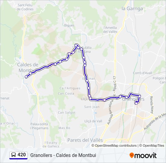 Mapa de 420 de autobús