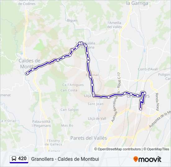 Mapa de 420 de autobús