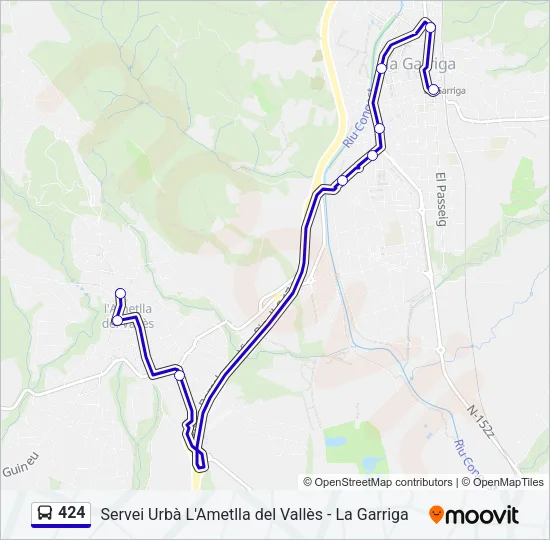 424 Bus Line Map