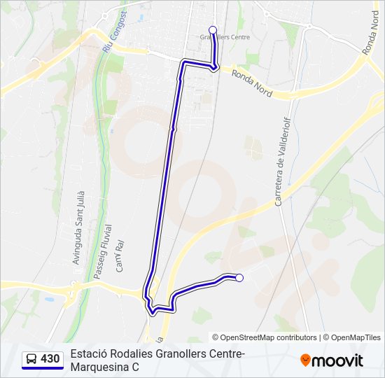 Mapa de 430 de autobús