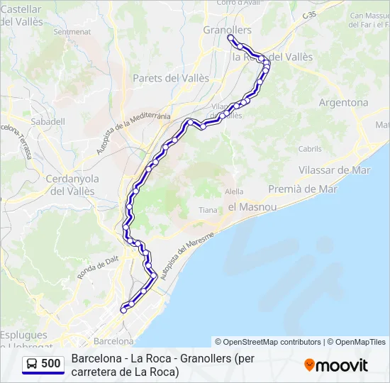 500 Bus Line Map