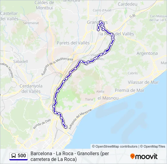 500 Bus Line Map