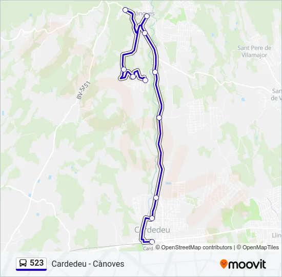 523 Bus Line Map