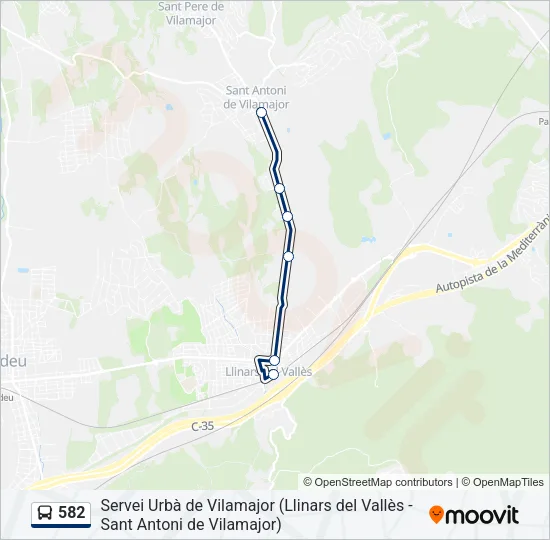 582 Bus Line Map