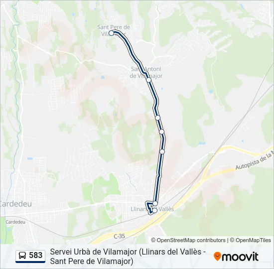583 Bus Line Map