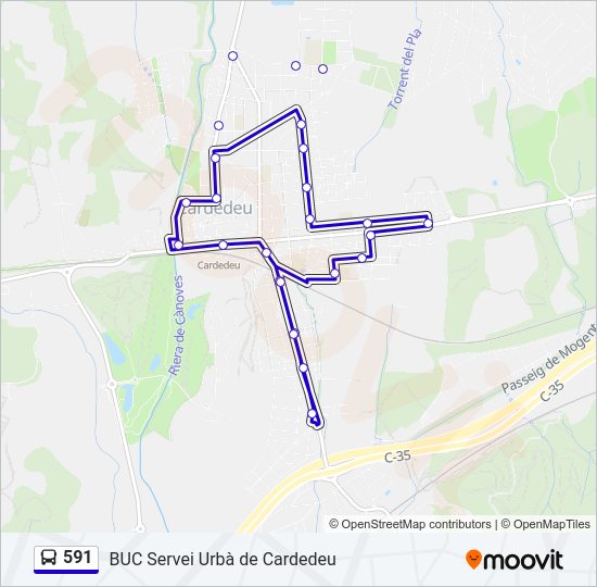 Mapa de 591 de autobús